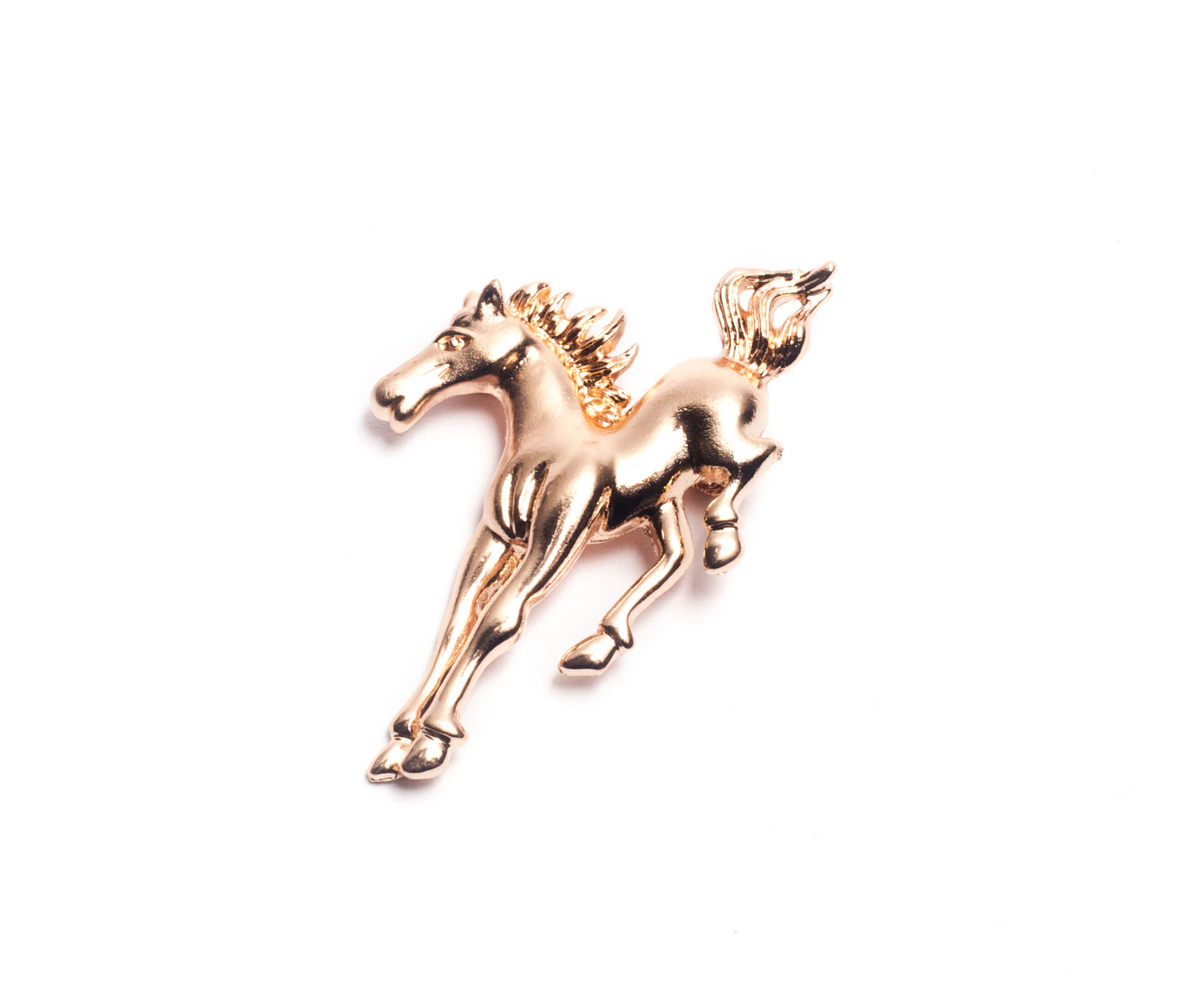 Decked-Up Men's Lapel Pin - Horse - Gold - Metal