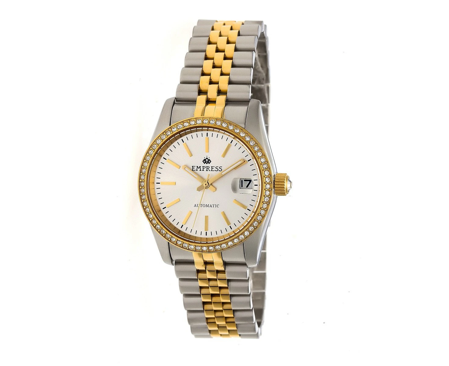 Empress Constance Automatic Bracelet Watch w/Date - Gold/Silver/Silver