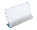 For iPad Mini 4 Case,Modern Silk Textured 3-fold Leather Folio Cover,Blue