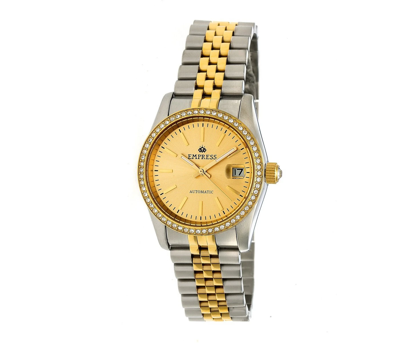 Empress Constance Automatic Bracelet Watch w/Date - Gold/Gold/Silver