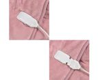 Electric Throw Heated Rug Blanket Coral Fleece - Pink
