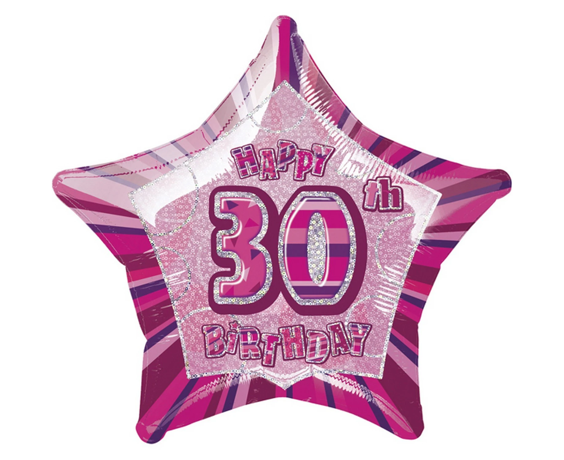 Unique Party Happy 30Th Birthday Star Foil Balloon (Pink) - SG6015