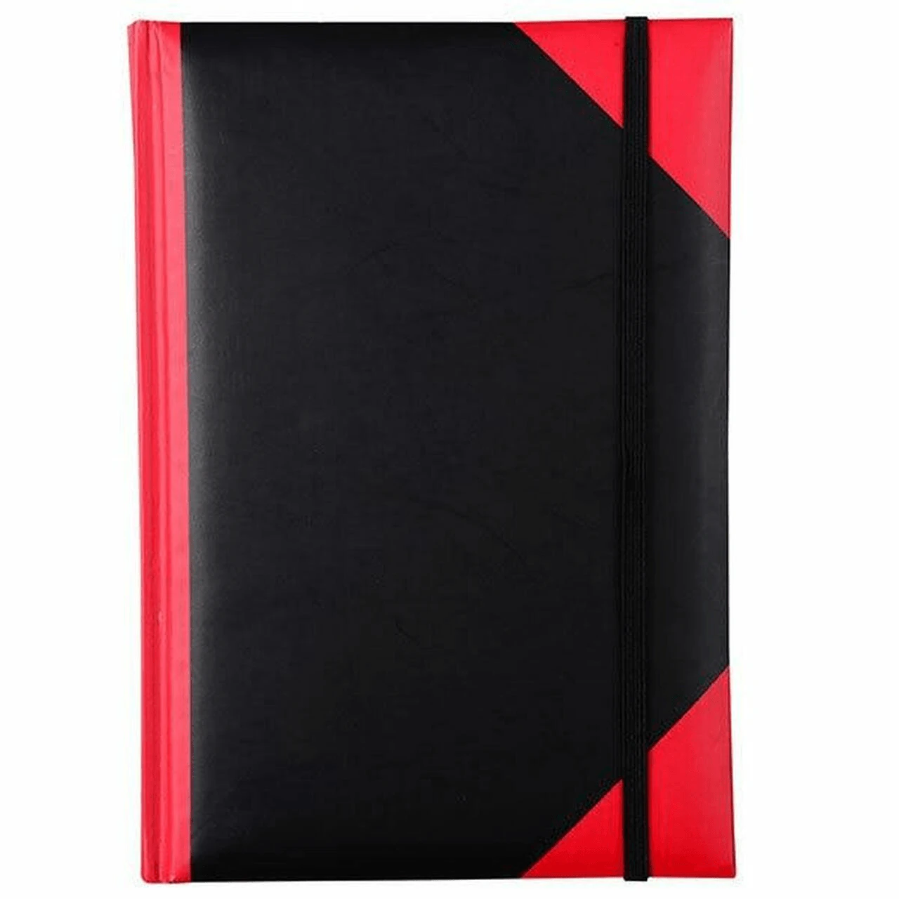 Premium Cumberland Black Red Notebook Casebound Ruled Elastic Closure 200 Leaf A5