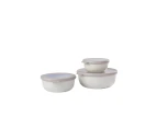 3pc Mepal Cirqula Food Bowl w/ Lid Set Round 350ml/750ml/1.25L Nordic White