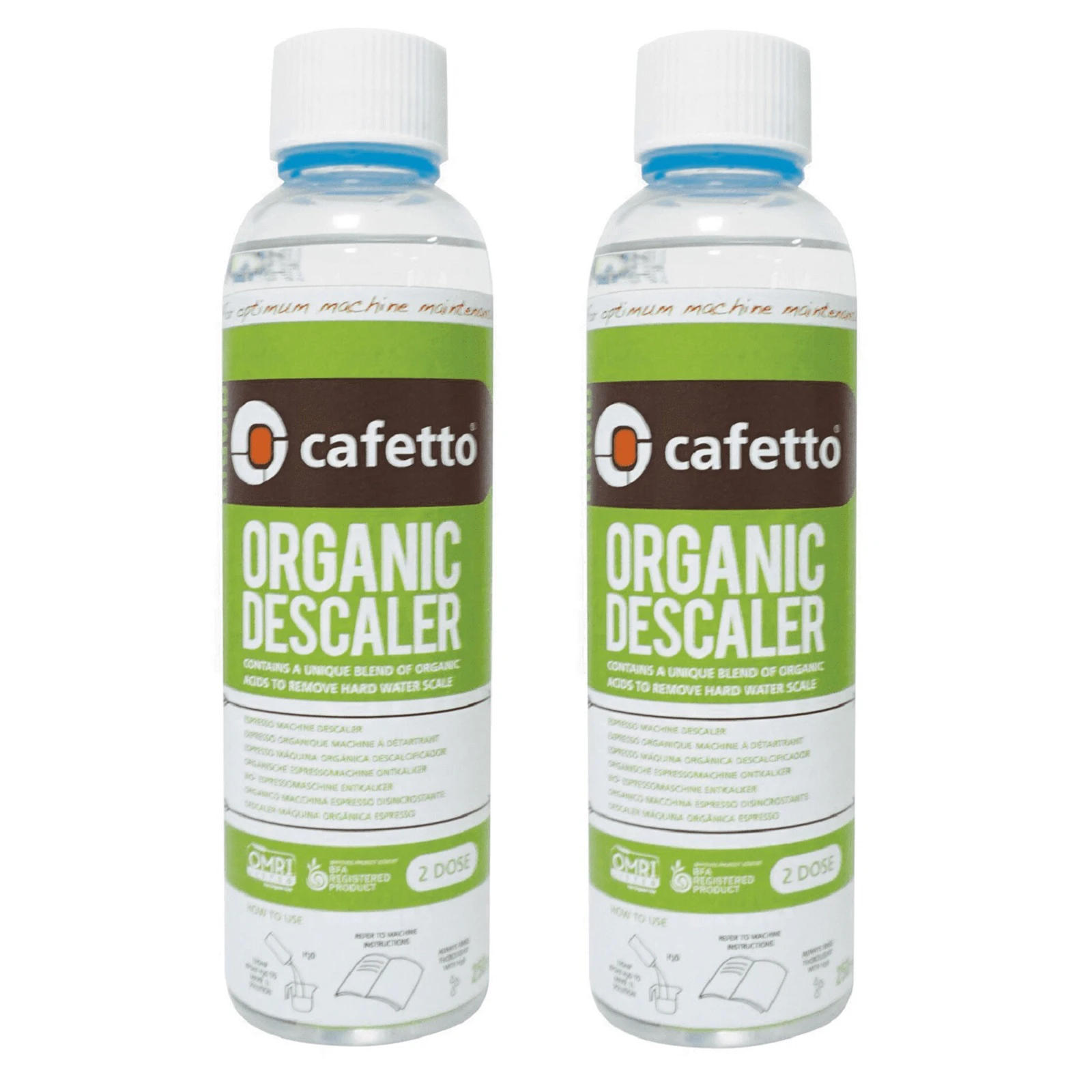 2 x Cafetto LOD Organic  Espresso Machine Liquid Descaler