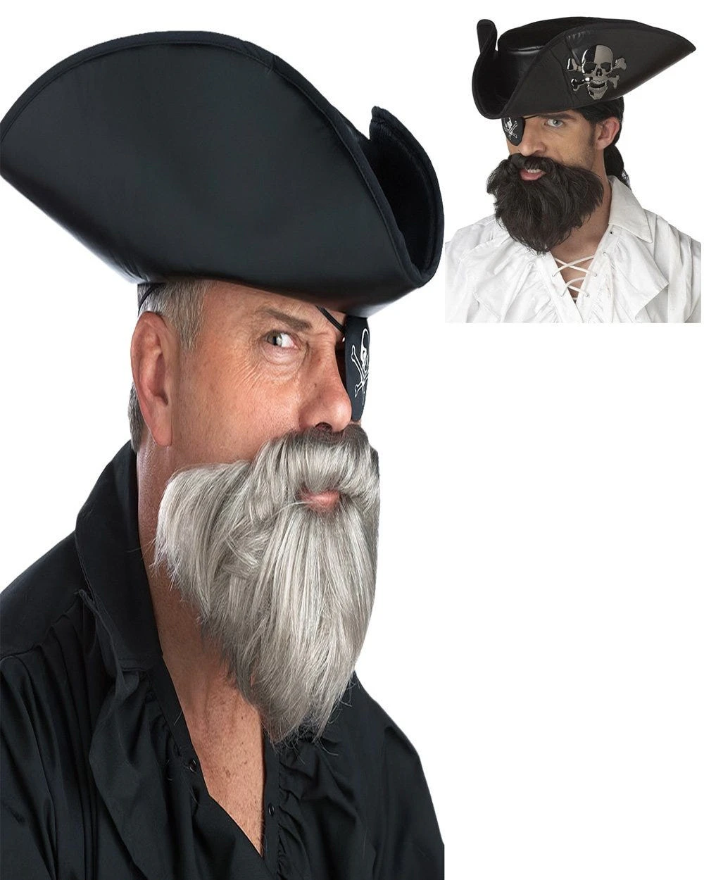 The Captain Costume Beard - Grey