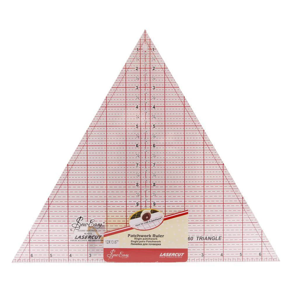 Quilting Patchwork Sewing Ruler Template 60Deg 12X13.87" Inch Triangle