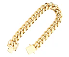 Iced Out Bling Stainless Steel Bracelet - Miami Cuban 12mm - Gold