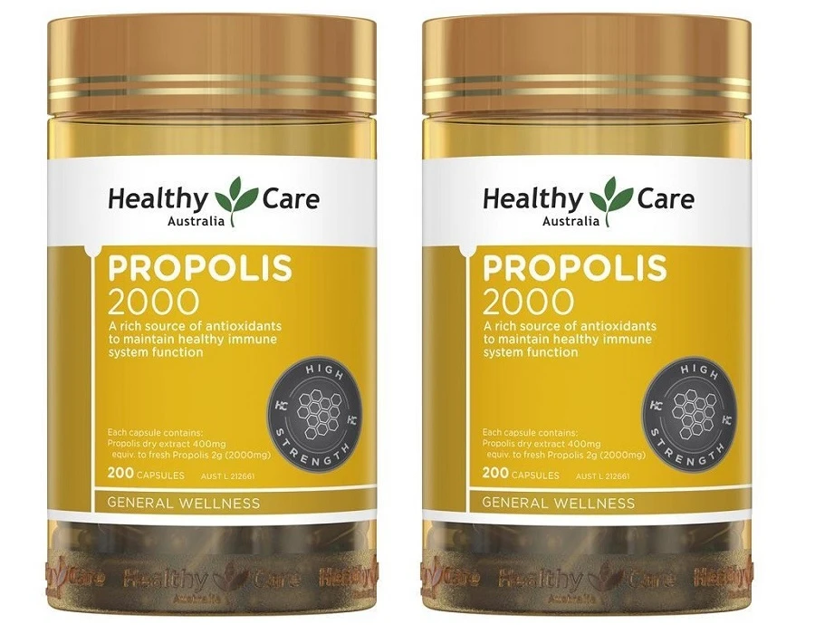 Healthy Care-Propolis 2000mg 200 Capsules x2 TWIN PACK