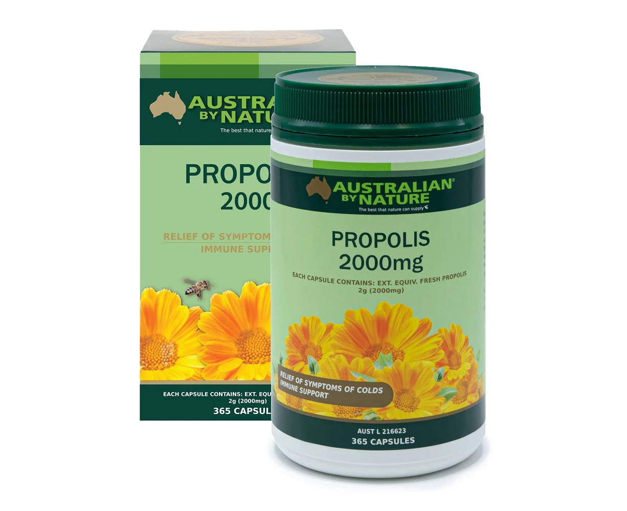 Australian by Nature-Propolis Capsules 2000mg 365 Soft Gel Capsules