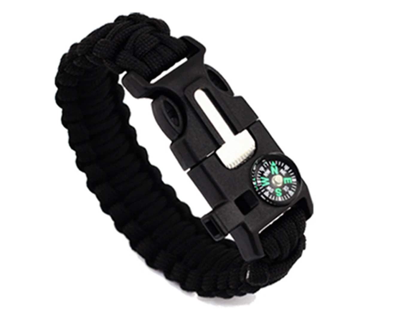 Select Mall Outdoor Survival Paracord Bracelet With Compass Fire Starter And Emergency Whistle