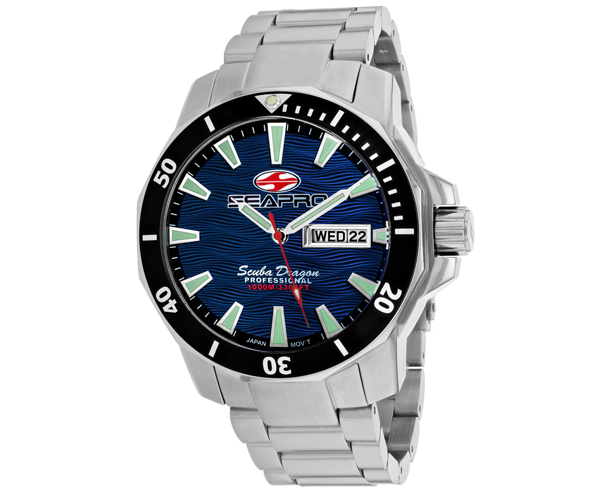 Seapro Men's Scuba Dragon Diver Limited Edition 1000 Meters Blue Dial Watch - SP8316S