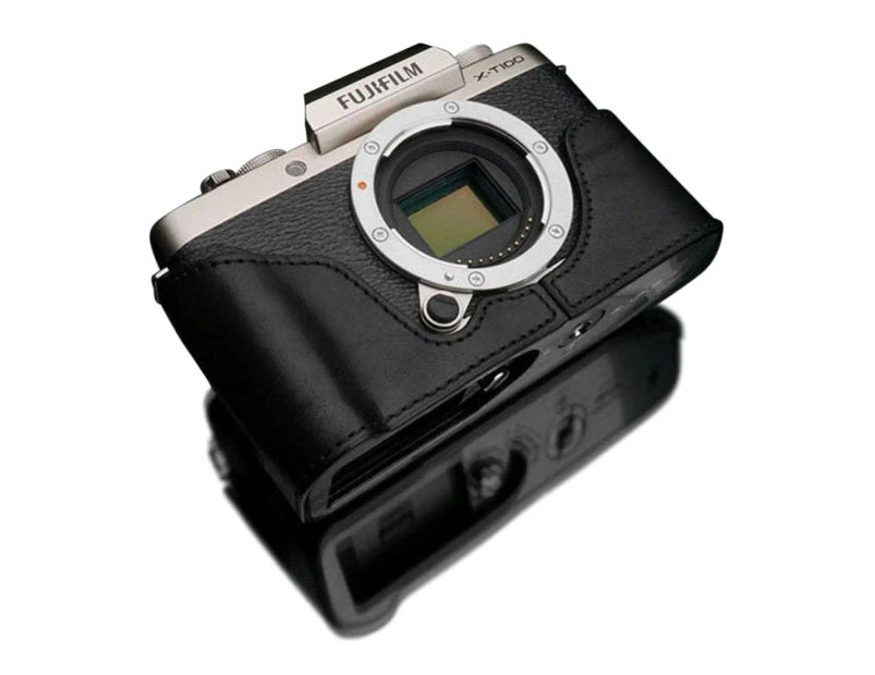 Gariz XS-CHXT100BK Black Leather Camera Half Case w/ Capfix Black for Fujifilm Fuji X-T100