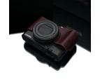 Gariz Sony RX100 MK3 / MK4 / MK5 Brown Leather Camera Half Case XS-RX100M3BR (Grip Version)