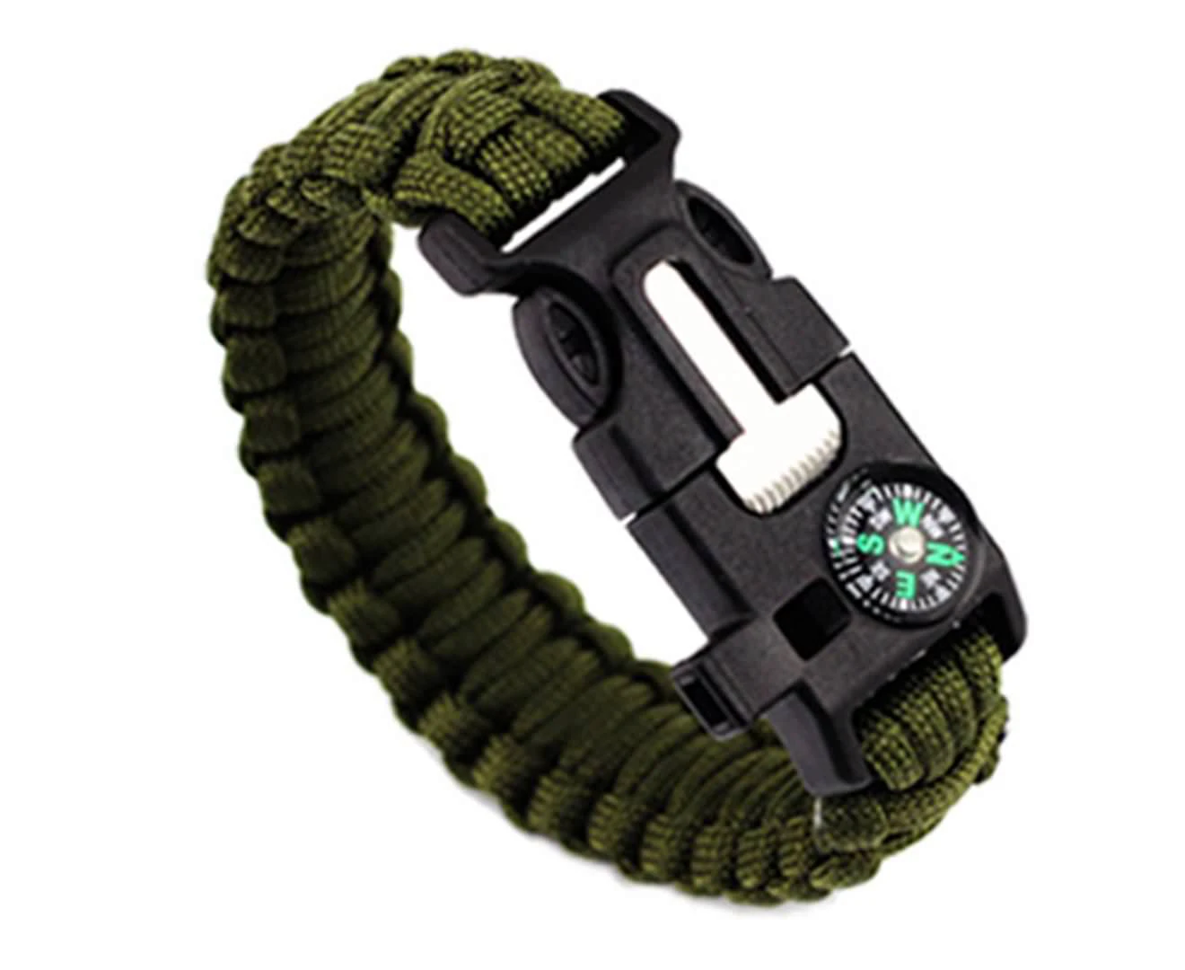 Select Mall Outdoor Survival Paracord Bracelet With Compass Fire Starter And Emergency Whistle