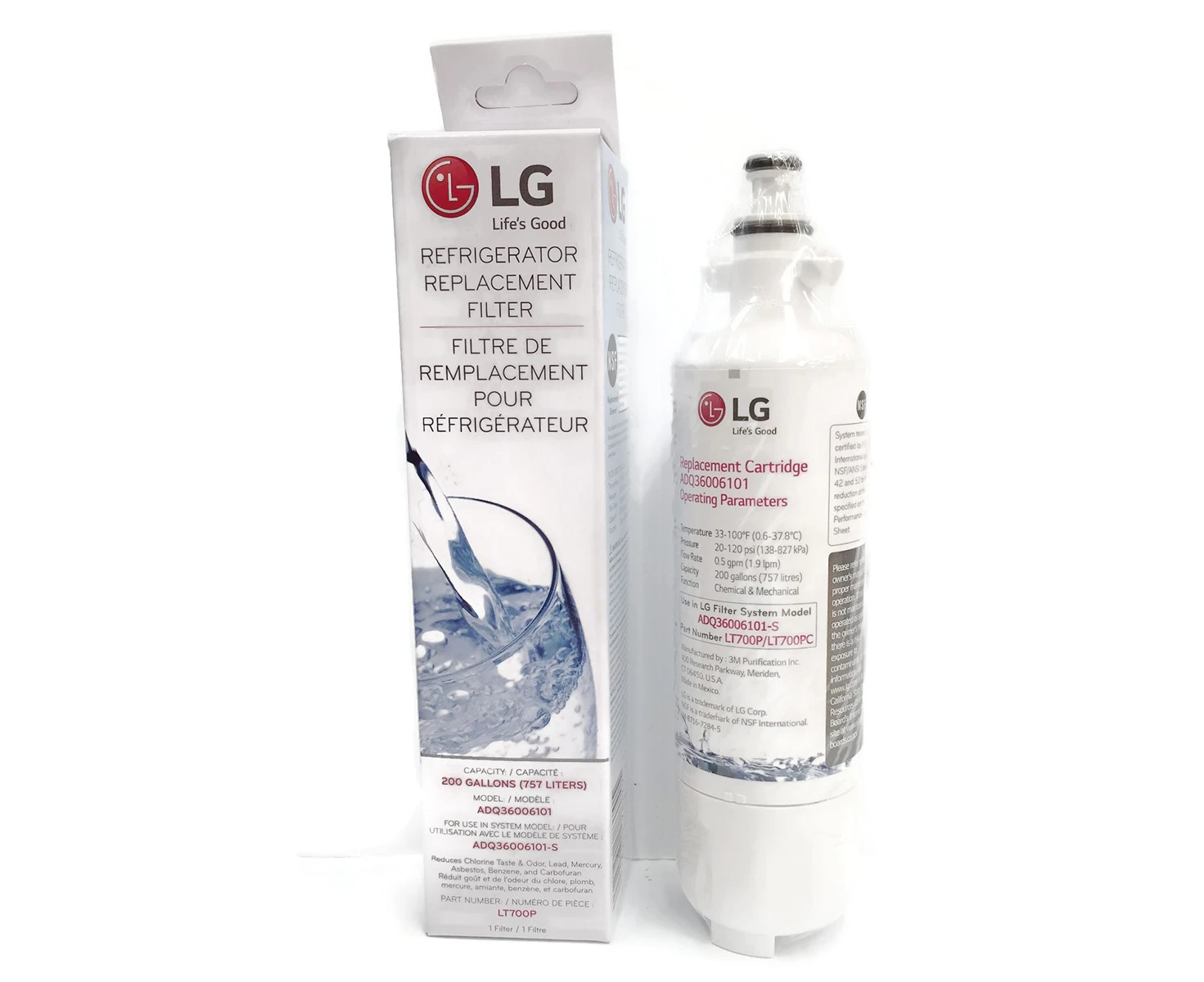 Genuine OEM LG LT700P ADQ36006101-S Replacement Fridge Refrigerator Water Filter