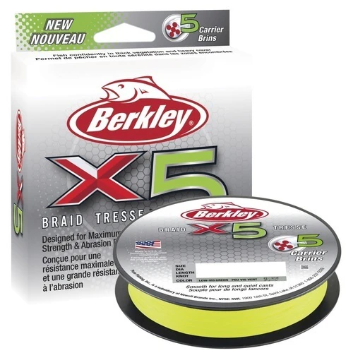 Berkley X5 Flame Green 250m Braid Fishing Line #80lb