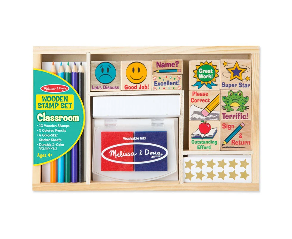 Melissa And Doug Wooden Classroom Stamp Set