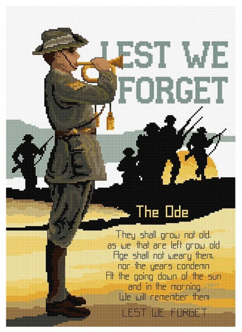 Country Threads LEST WE FORGET Counted Cross Stitch Kit, 24.5 x 34.5cm, FJ-1051