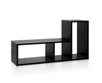 DIY L Shaped Display Shelf Cube Cabinet Bookshelf Storage TV Stand Corner Bookcase Home Organizer Furniture - Black