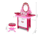 30 Piece Kid's Dressing Table Set Girls Princess Dress-Up Make-up Dresser Beauty Pretend Play Desk Toys with Stool