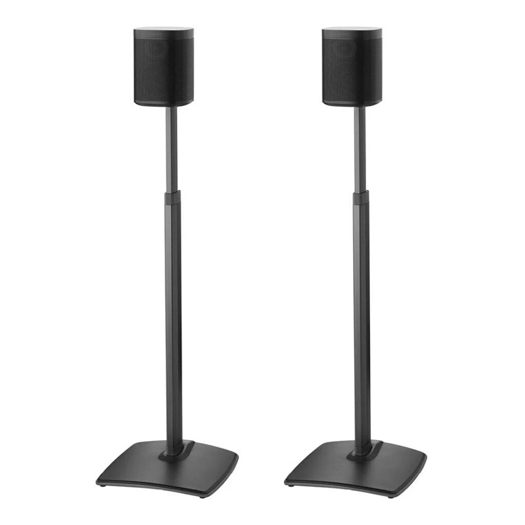 Pair Of Sanus Adjustable Height Speaker Stand For Sonos One, SL, Play:1 & Play:3 in Black (WSSA2-B2)