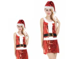 Womens Santa Christmas Sequin Dress Costume Xmas Party Ladies Santa