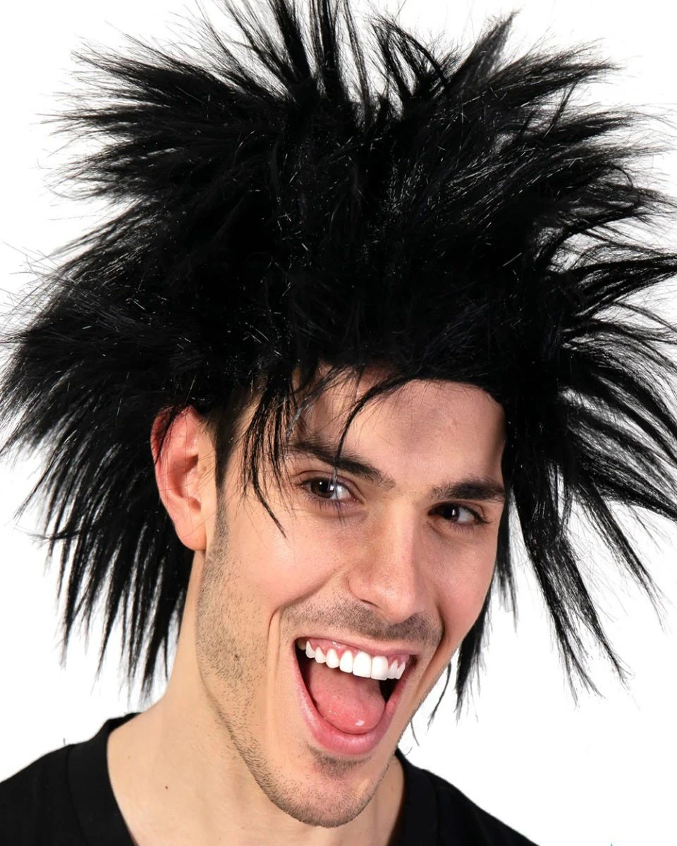 Black Rock Star Costume Wig