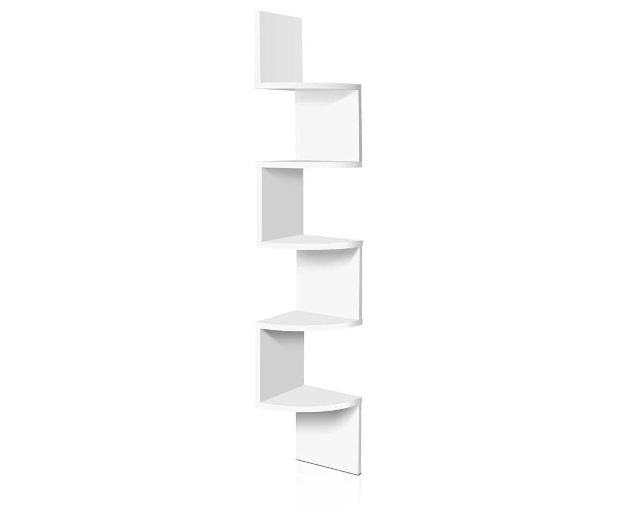 5-Tier Corner Wall Shelf - White