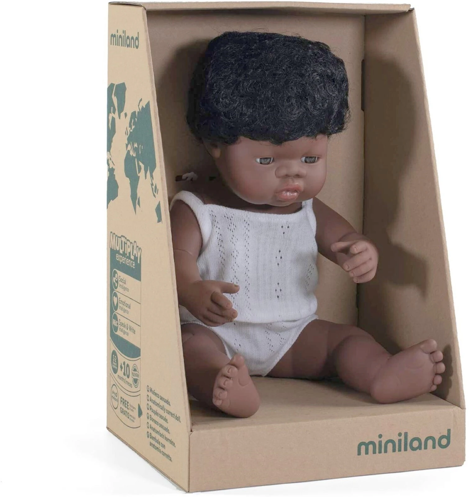 Miniland Doll African Boy 38cm