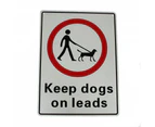 Warning Notice Keep Dogs On Lead Safety Sign 300*200mm Metal Al Safety Outddoor