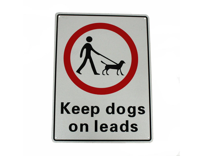 Warning Notice Keep Dogs On Lead Safety Sign 300*200mm Metal Al Safety Outddoor