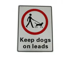 Warning Notice Keep Dogs On Lead Safety Sign 300*200mm Metal Al Safety Outddoor