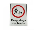 Warning Notice Keep Dogs On Lead Safety Sign 300*200mm Metal Al Safety Outddoor