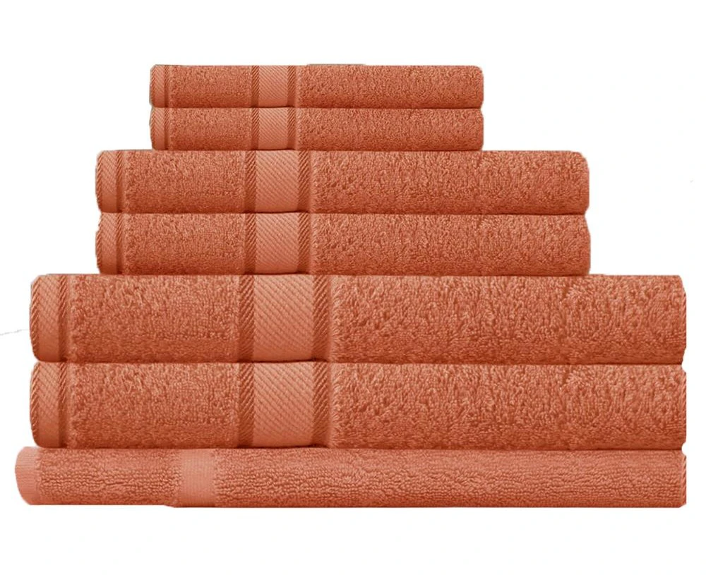 100% Combed Cotton 7 Pieces Bath Sheet Set Rust