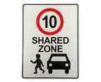 WARNING NOTICE SIGN 10 SPEED LIMITED SHARED ZONE SCHOOL 200x300mm Metal Quality