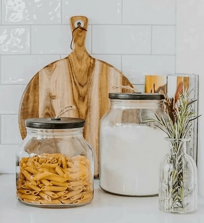 Frank Medium Glass Storage Jar W/ Wood Lid - Buy 1 Get 1 Free Sale