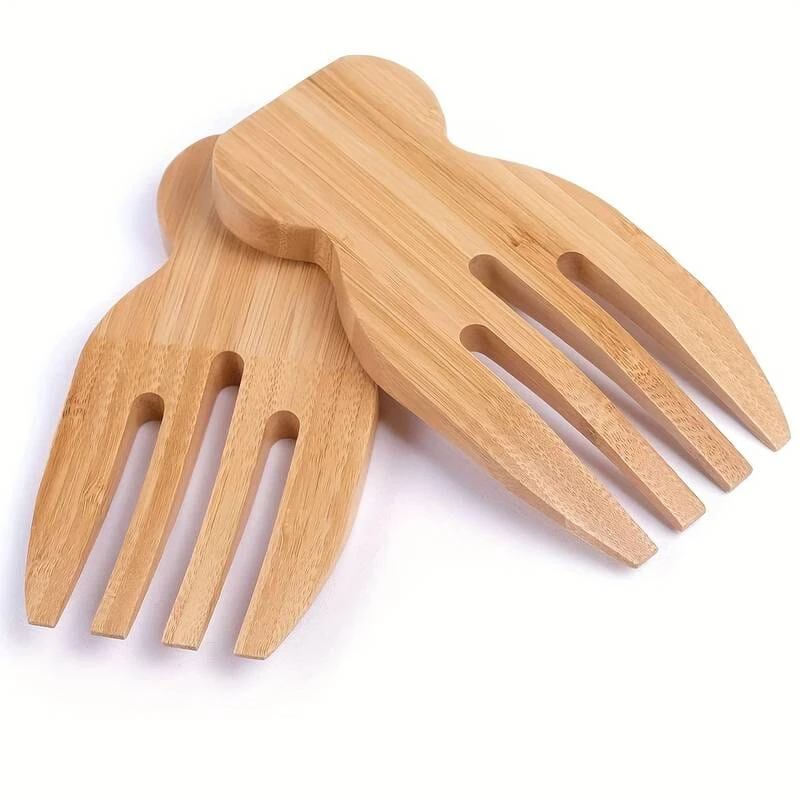 Isoke Bamboo Salad Hands Set  - Buy 1 Get 1 Free Sale