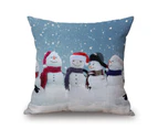 Snowmans on Merry Christmas Cotton & Linen Pillow Cover Pillow Case Cushion Cover 89344