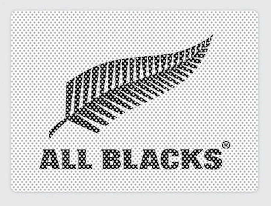 New Zealand All Blacks Rugby Team Black on White See-Thru Window Sticker