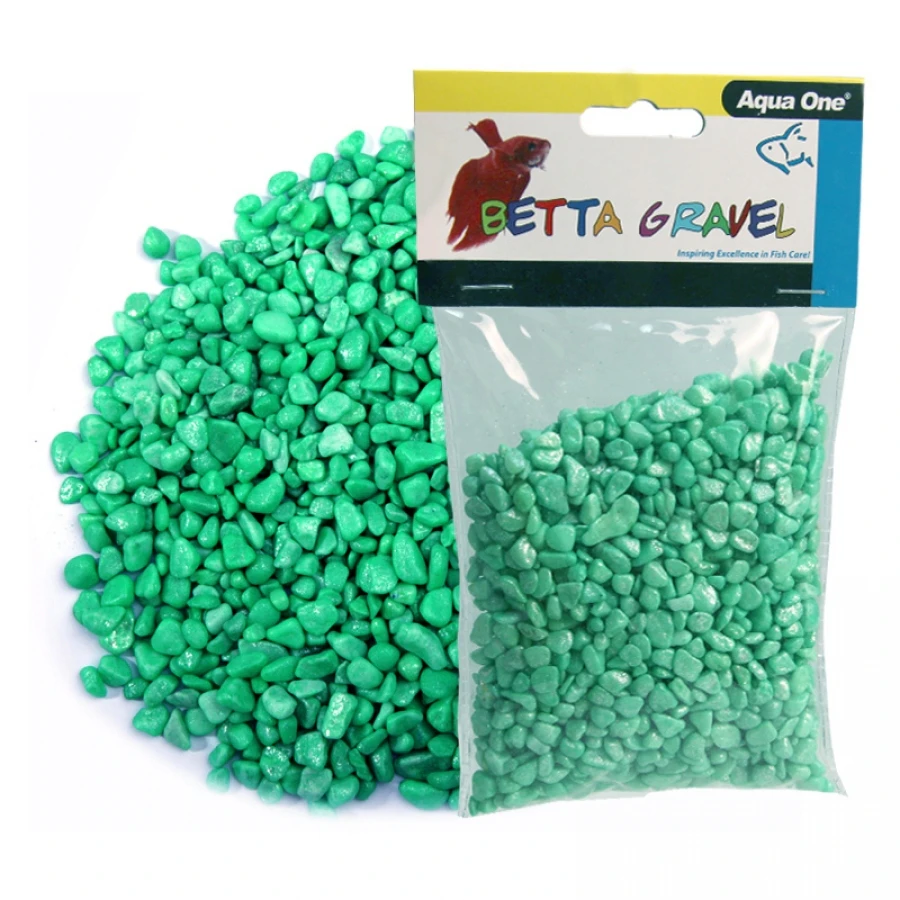 Betta Fish Green Silver Coloured Gravel 350g for Aquariums & Fish Tanks by Aqua One