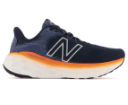 New Balance Men's Fresh Foam More v3 Wide Fit Running Shoes - Black/White/Orange