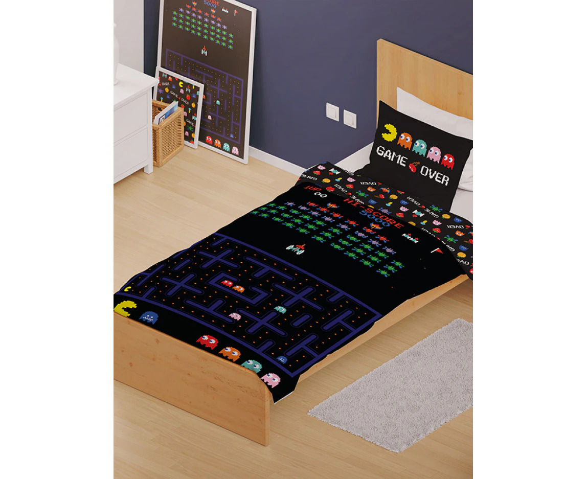 Retro Games Single Duvet Cover and Pillowcase Set