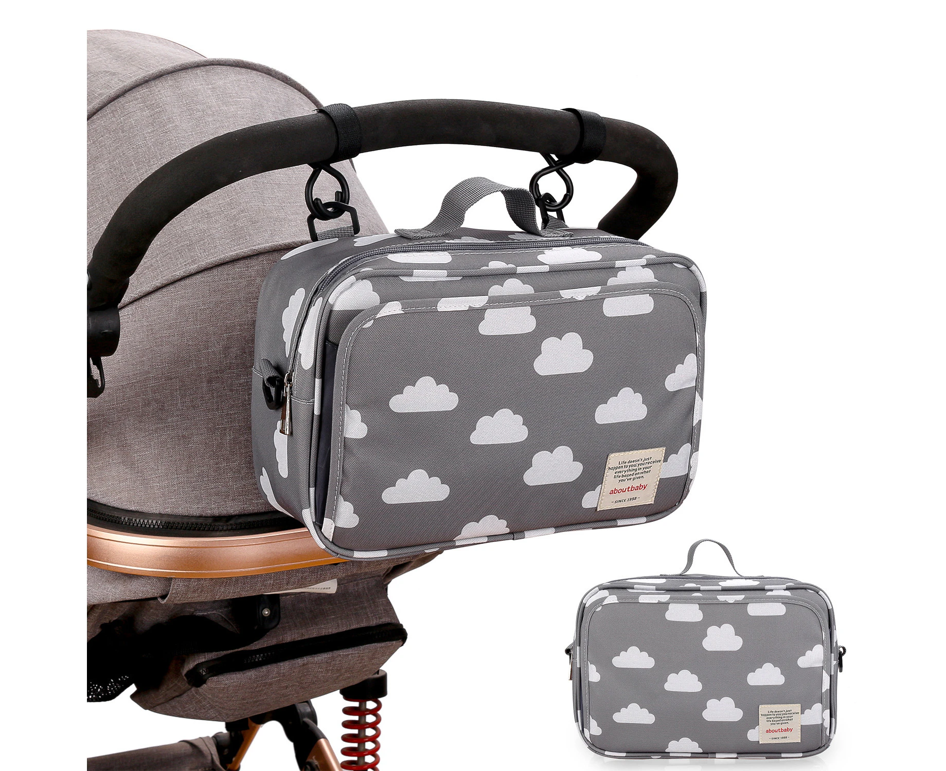 Baby Diaper Bag Stroller Bag - Diaper Caddy Tote Baby Stroller Bag for Diapers Wipes Toys,Cloud