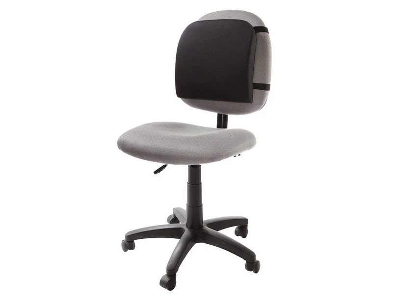 Kensington Memory Foam Back Rest Contoured Posture Support For Office Chair BLK