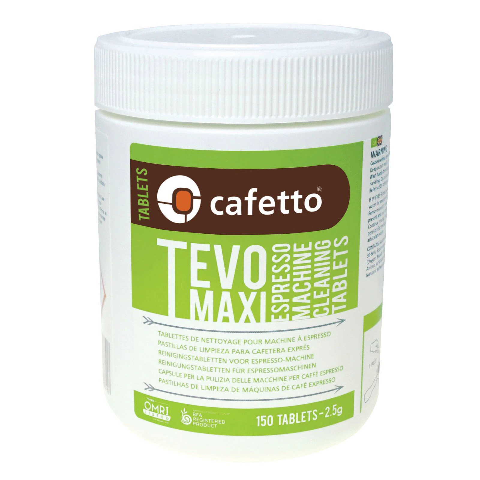 Cafetto Tevo Maxi Organic Espresso Coffee Machine Group Cleaning Tablets : 150 Tablets