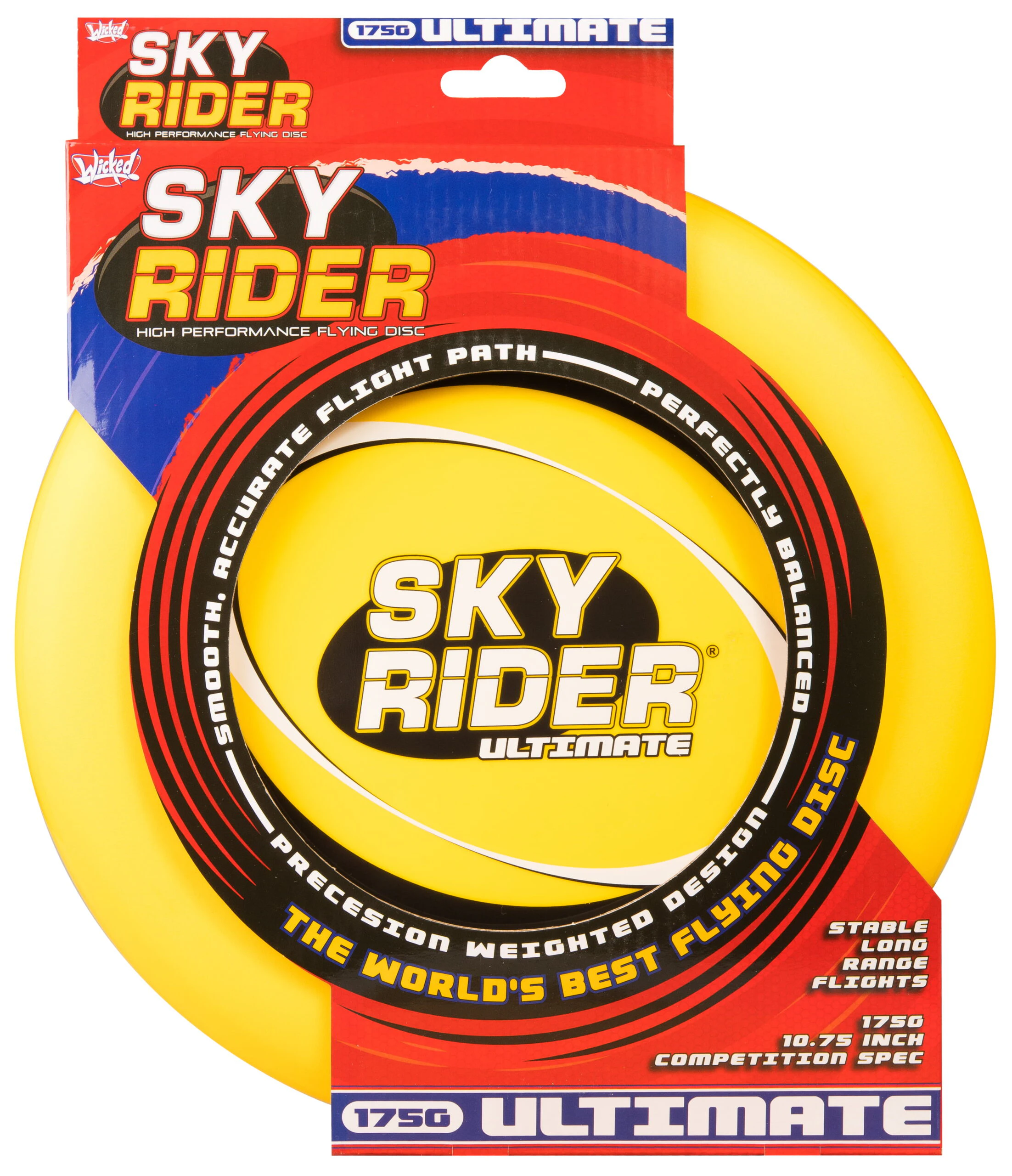 Wicked Sky Rider Ultimate Frisbee Flying Disc Beach Toy Fun Game YELLOW