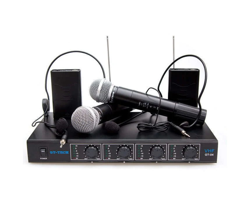 Four Channel VHF Wireless Microphone System