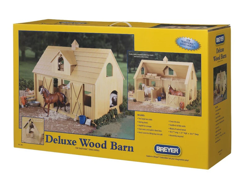 Breyer Horses Deluxe Wooden Stable Barn Wood 1:9 Traditional 302