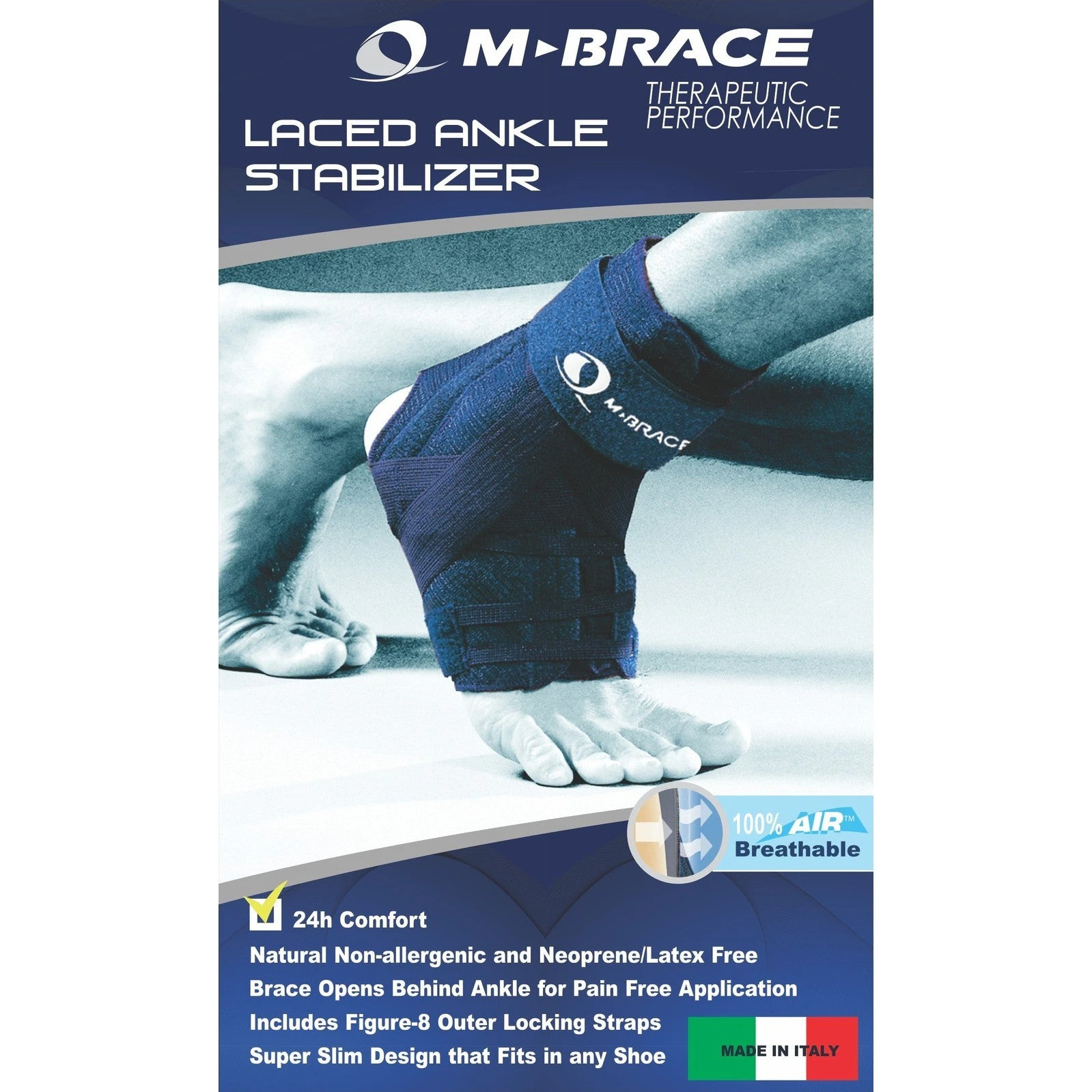 M-Brace Laced Ankle Stabiliser Compression Brace Support Protection Sport